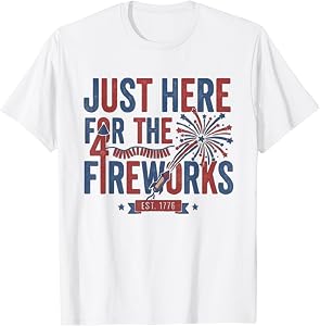 Funny 4th of July Independence Fireworks Couple T-Shirt T-Shirt