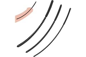 Male 3PCS Silicone Urethral Sounds – Pull-Bead Flexible Urethral Inserters & Penis Plug Dilators, Smooth-Touch Silicone Rods 