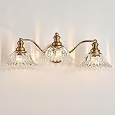 XIEDUN Vintage Bathroom Vanity Light Fixture 3 Lights Vanity Lighting Matte Antique Brass Vanity Light for Bathroom