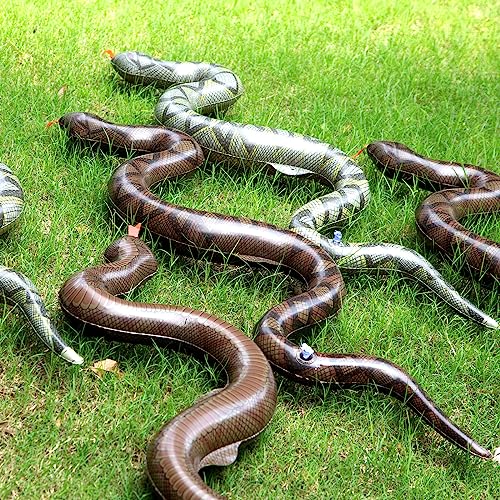 Shindel 6PCS Inflatable Snakes, Large Fake Snakes Blow Up Snake Pool Floats 39 Inch Snakes for Garden Pool Halloween Decoration Prank Toys
