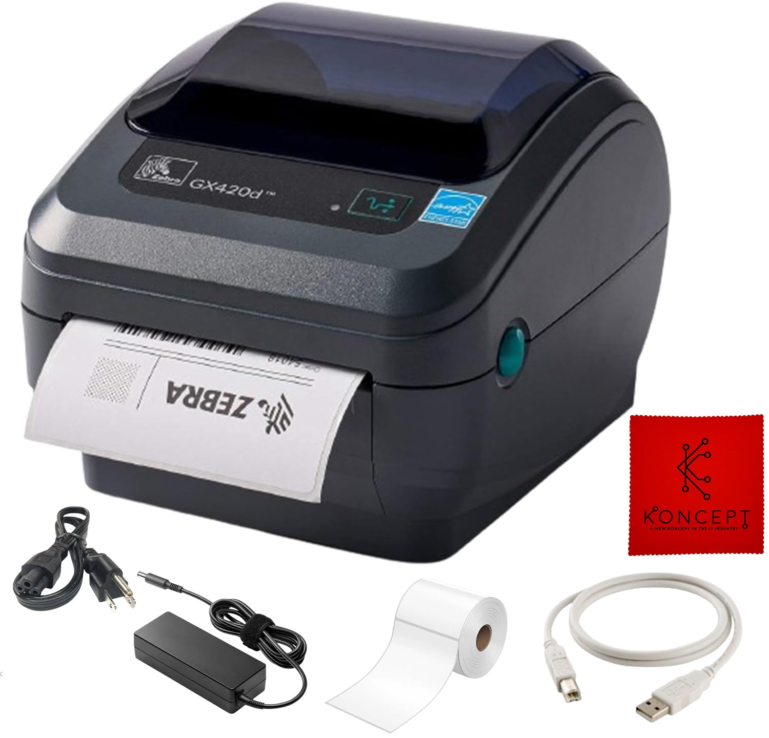 Photo 1 of **It is used, it is missing a piece and it is not known if it works at 100%.**GX420D Zebra Direct Thermal Label, Receipt & Barcode Printer - with USB 2.0 Cable, 4x6 Label Roll, 24V - USB, Serial and Ethernet Connectivity (Renewed)