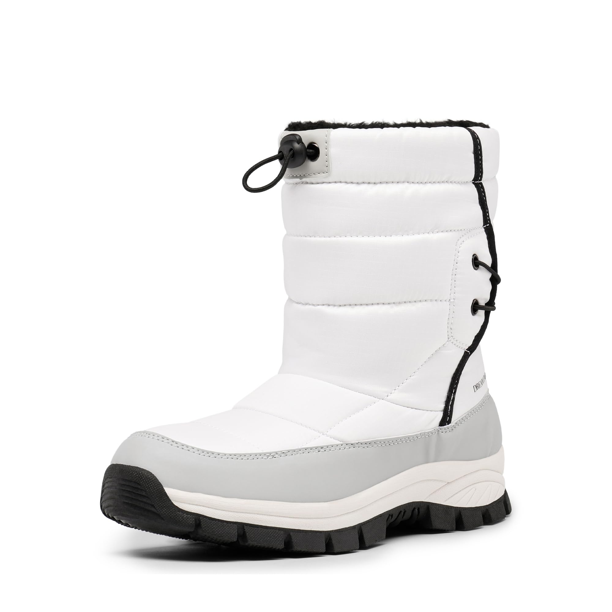 Photo 1 of DREAM PAIRS Women's Winter Snow Boots Waterproof Lightweight Warm Fashion Janara Mid Calf Boot,Size 9,White