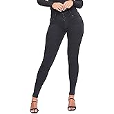 YMI Womens YMI Womens 3-Button High-Rise Skinny Jean Made with Recycled Fibers