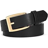 SUOSDEY Women Vintage Leather Belt for Jeans Dresses Pants Fashion Ladies Waist Belts with Gold Buckle