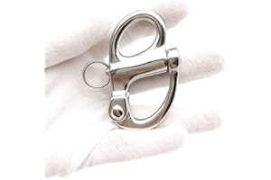 QIANJIEER Stainless-Steel Quick Release Shackle - Fixed Bail Snap Shackle,Ideal Connector for Sail Boats, Helicopters, Mountaineering, Rock Climbing, Swings, Pet Chains, etc.