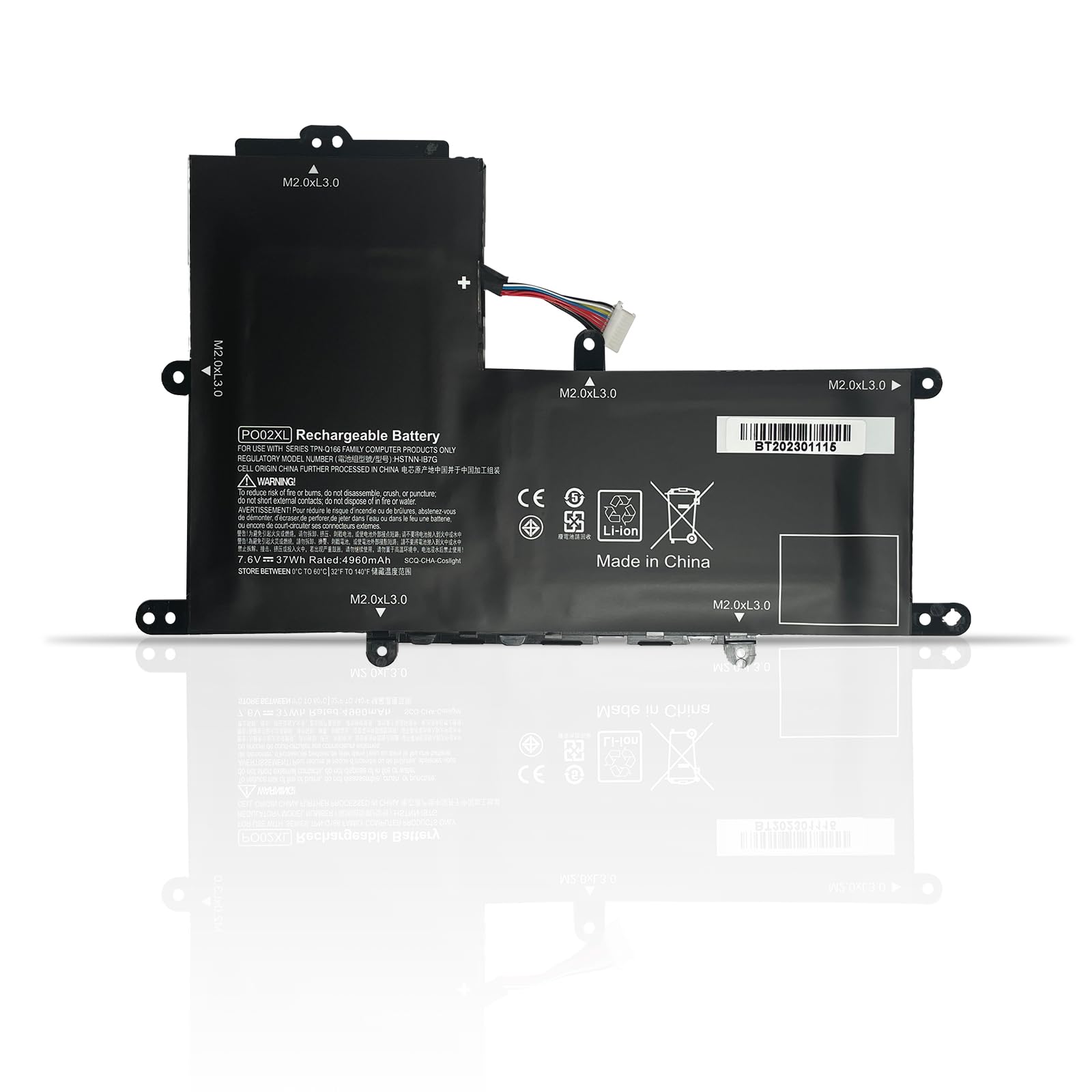 PO02XL HSTNN-DB7G 823908-1C1 823908-2C1 824560-005 HSTNN-IB7G Laptop Battery Replacement for HP Stream 11-R 11-R000 11-R014WM 11-R010NR 11-R015WN 11-R015WM Pro G2 G3 Series(7.6V 37Wh)