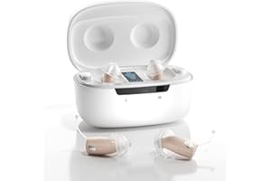 Supermini Rechargeable Hearing Aids for Seniors, Invisible Hearing Aids with Advanced Wind Noise Management - Auto Turn On&Of