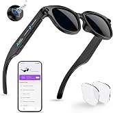 Mingtawn AI Smart Glasses &ndash; Polarized Sunglasses, 290mAh Battery, Bluetooth Calling, HD Camera with Video Recording, Dual Mic, Real-Time Translation &amp; Object Recognition &ndash; for Travel &amp; Meetings(Black)