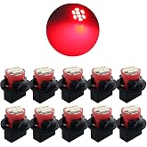 GLOFE T10 194 168 Dash Instrument White LED Light Bulbs Bright Panel Gauge Cluster Dashboard LED Light Bulbs 10Pcs/Set (Red)