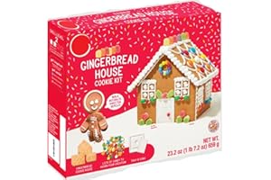 DIY Easy Build Gingerbread House Kit – 23.2 oz Christmas Cookie Decorating Kit with Icing & Candy