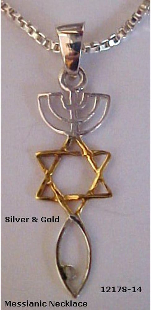 Wholesale Christian Gifts Messianic Seal Gold And Silver Necklace