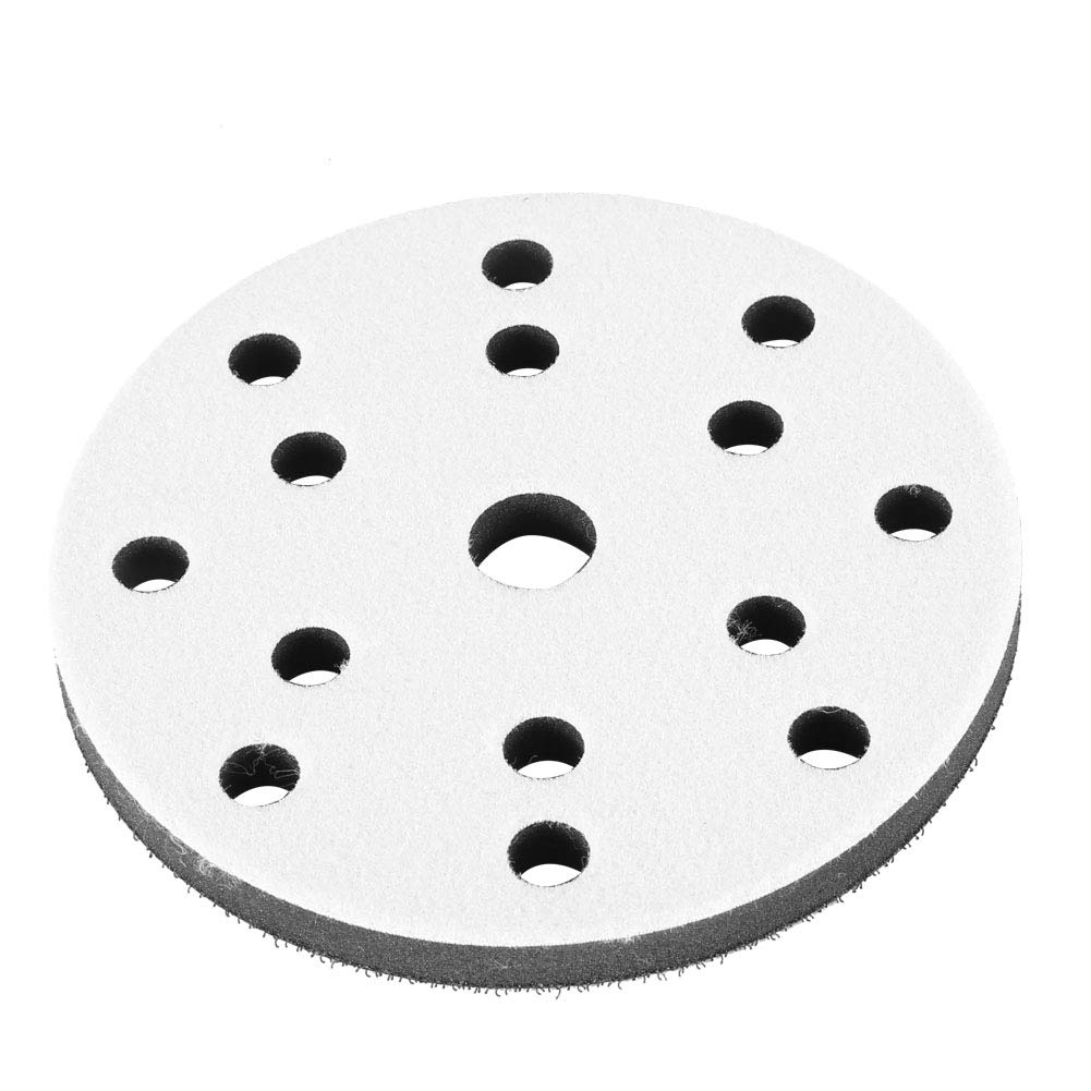 6 inches/150mm 15 Holes Soft Sponge Density Interface Pad Sanding Pad Hook and Loop,Buffer Backing Pad,for Sander Dedicated Impact-Resistant Noise Reduction Polisher