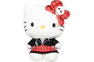 Jazwares Hello Kitty and Friends Series 2, Hello Kitty Red Punks Plush - Officially Licensed Sanrio Product from Ages 6+