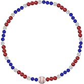 Vanenmo Baseball Necklace for Men & Women, Sparkle Pollyanna Bling Rhinestone Ice Necklace in Team Colors of a Popular Philadelphia Baseball Team (21 inch)
