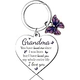 OWIGIU Grandma Gifts for Women Grandma Valentine Gifts From Grandkids Mothers Day Gift for Grandmas Keychain for Gigi Nana Grandmother Birthday Gift for Grandmother Purple Butterfly Accessories