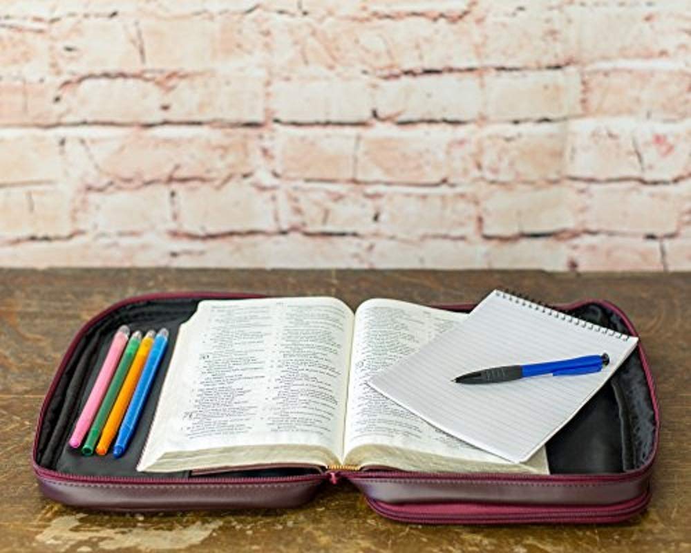 Dicksons Large Black Leather Like Reinforced Bible Cover Case with