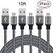 Micro USB Cable, 3Pack 10Feet Braided High Speed USB 2.0 A Male to Micro B Charging Cord Universal for Android Smartphones, Tablets, MP3 and More (Black)