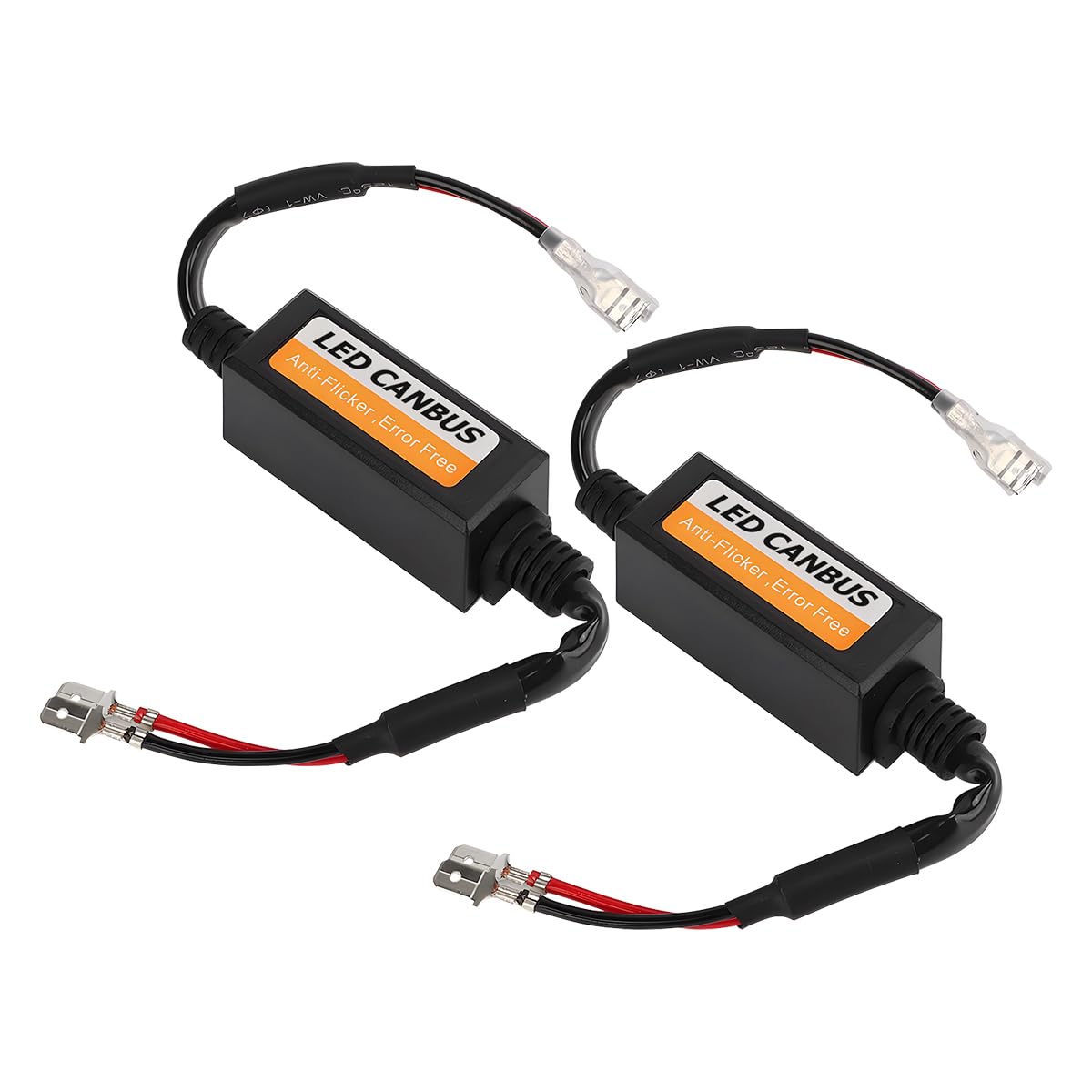 CGEAMDY 2 Pieces Decoder Anti Flicker Harness, LED Bulbs Error Free Anti Flickering Resistor Decoder, EMC Canceller LED Decoder, Headlight Bulb Warning Canceller Error Free Resistor(H1/H3)