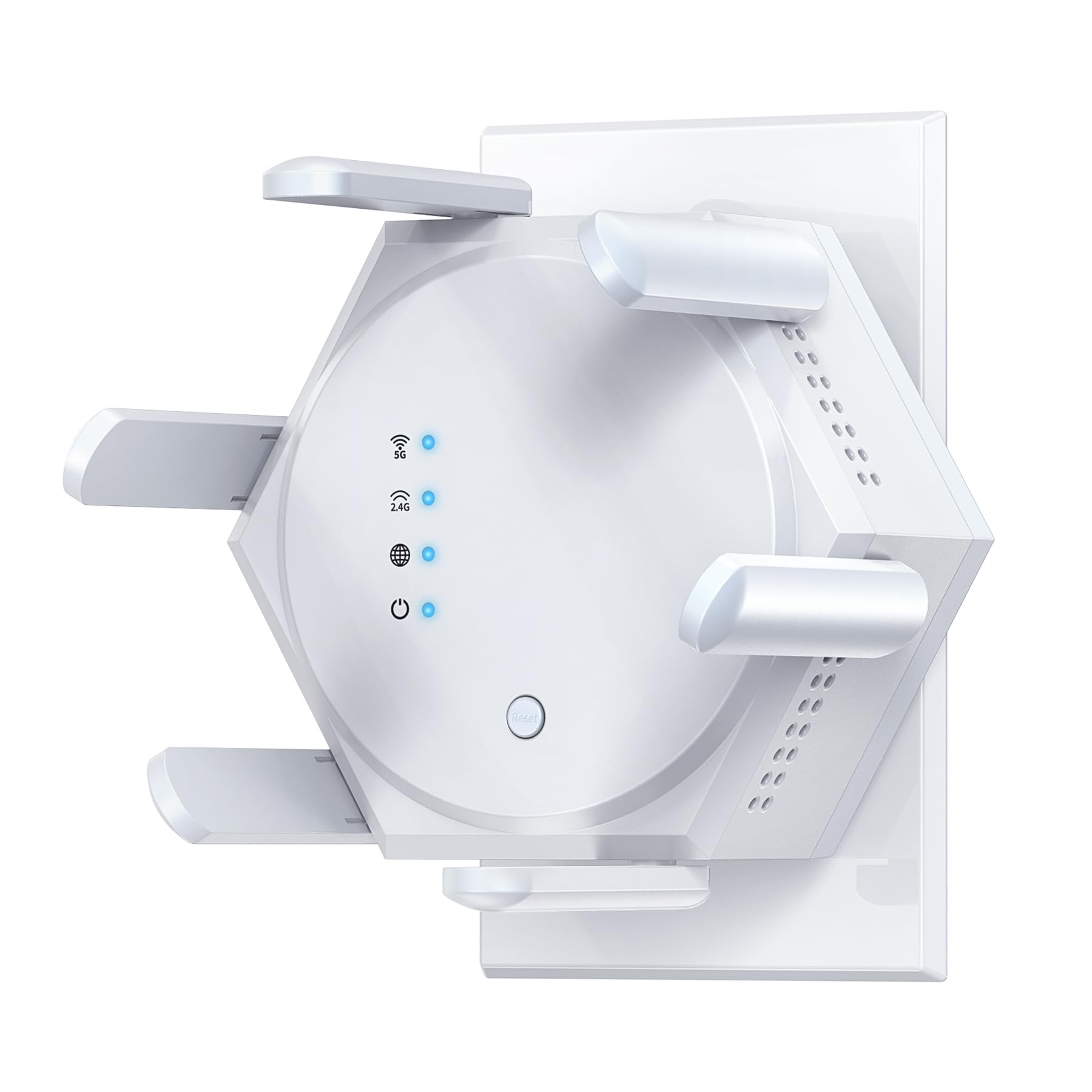 Photo 1 of 12880 Sq.Ft WiFi Extender Signal Booster, 1200Mbps Dual Band 5GHz/2.4GHz WiFi Repeater Support 60 Device,WiFi Repeater for Apartment Basement Office House (Gloss White)