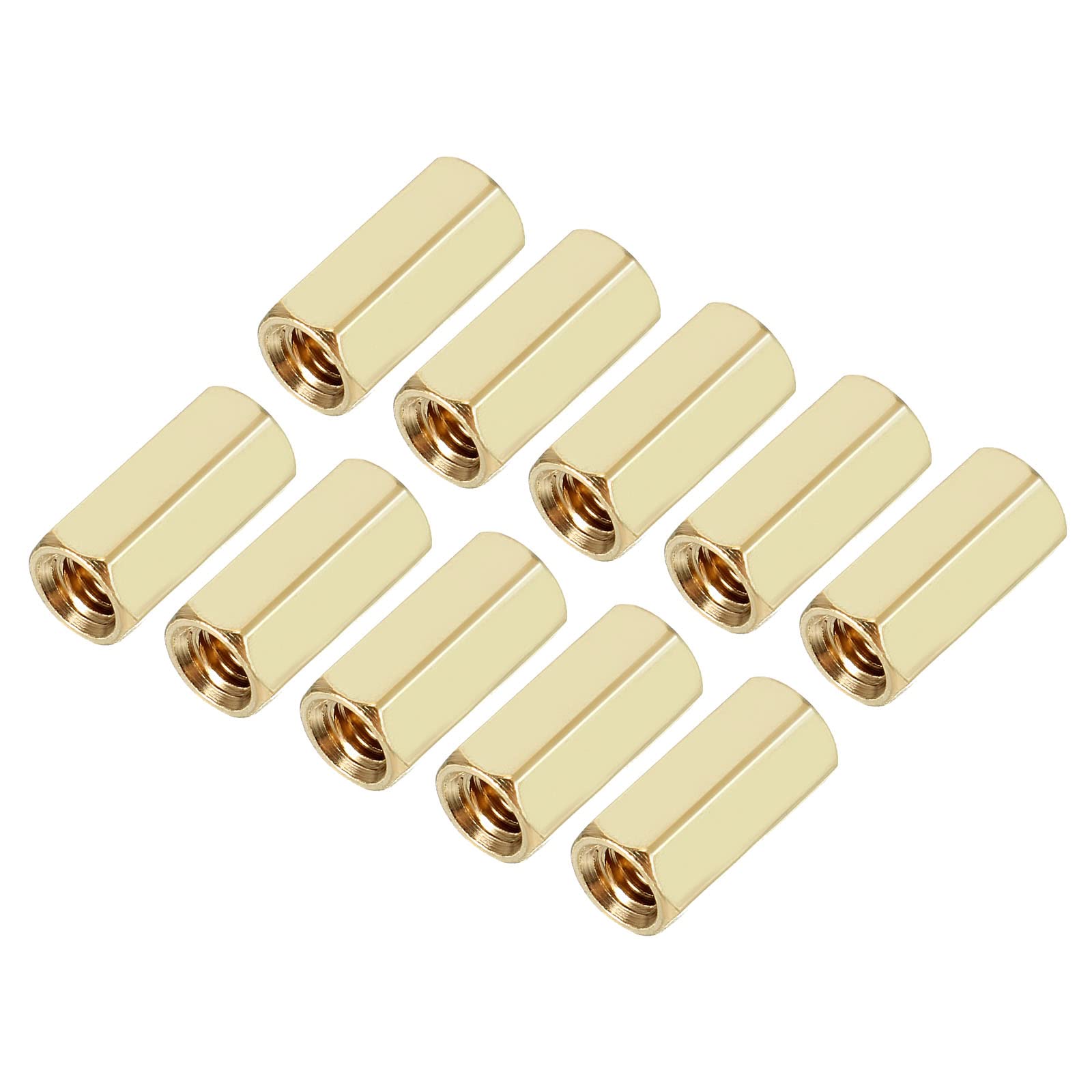 YOKIVE 50 Pcs Brass Hex Straight Spacer, Standoff Spacer with Female Thread | Fixing the Motherboard, Great for Electronics Industries (M3 x 5 x 10mm)