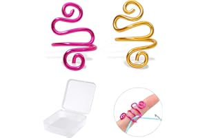 YOYOWY 2 Pcs Crochet Ring for Finger,Handmade Crochet Tension Ring,Yarn Tension Ring for Crocheting and Knitting,Gift for Crocheters Knitters,Mom