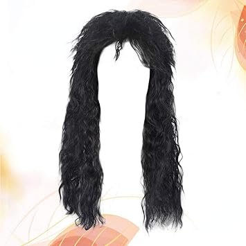 Lurrose 1pc Rock Style 80er Jahre Long Fluffy Wig Punk Retro Curly For Hair Decor Halloween Kostume Cosplay Headwear Amazon De Beauty