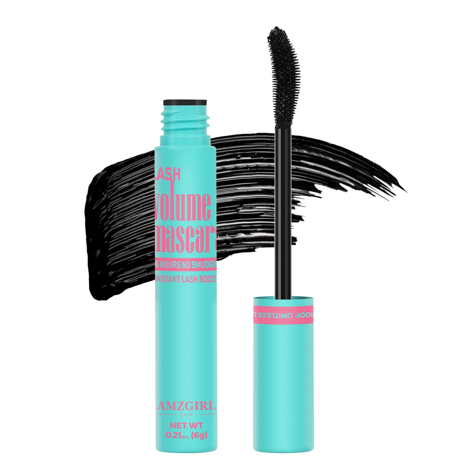 Lash Mascara Volume and Length,Black Waterproof Mascara Makeup Volumizing,Curling Double Extend Mascara,Long Lasting Formula Voluminous Mascara by AMZGlRL,1 Count