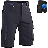 Ally Mens Mountain Bike Shorts 4D Padded Baggy Bicycle Cycling Biking Bike Shorts Lightweight Loose-fit