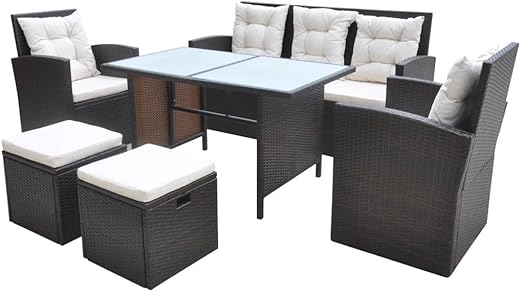 Vidaxl Gartenmobel 6 Tlg Poly Rattan Braun Garten Sitzgruppe Gartengarnitur Amazon De Kuche Haushalt