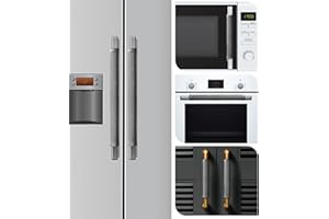 Nuovoware Refrigerator Door Handle Covers Set of 5, Keep Stove Oven Microwave Dishwasher Fridge Clean,Protect Antiskid Washable Decor Cloth,Keep Off Smudges Fingerprint Oil Stain, Gray