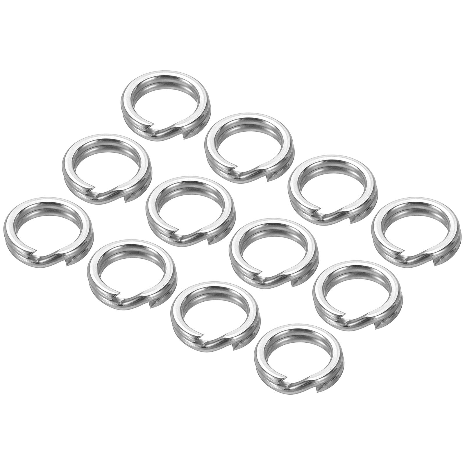 PATIKIL Fishing Split Rings 151LB, 100 Pack Stainless Steel Double Flat Wire Lure Ring 7mm for Jigging Trolling Saltwater Terminal Tackle Connector