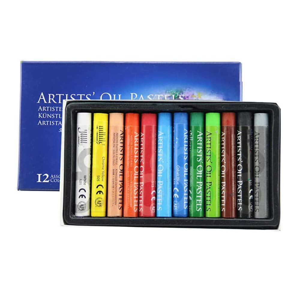 iNelihoo 12Pcs Professional Oil Pastels Set Art Soft Oil Pastels Painting Drawing Pens Soft Colouring Drawing Crayon Painting Oil Pastel for Indoor Activities At Home Art
