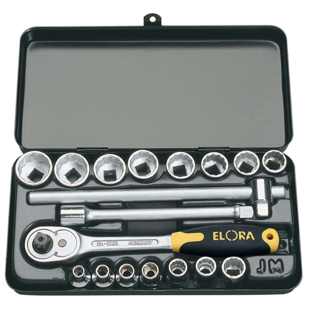 Draper 25932 Elora Metric Socket Set, 3/8" Square Drive, Blue, 18 Pcs