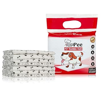 PupPee Pet Training Pads, Super Absorbent, Water Proof, Non Slippery, 60X45cm, 10 Pads