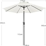 Yaheetech 9ft Garden Parasol Umbrella with Crank 8 Ribs Cream 2.7M Patio Shade view 3