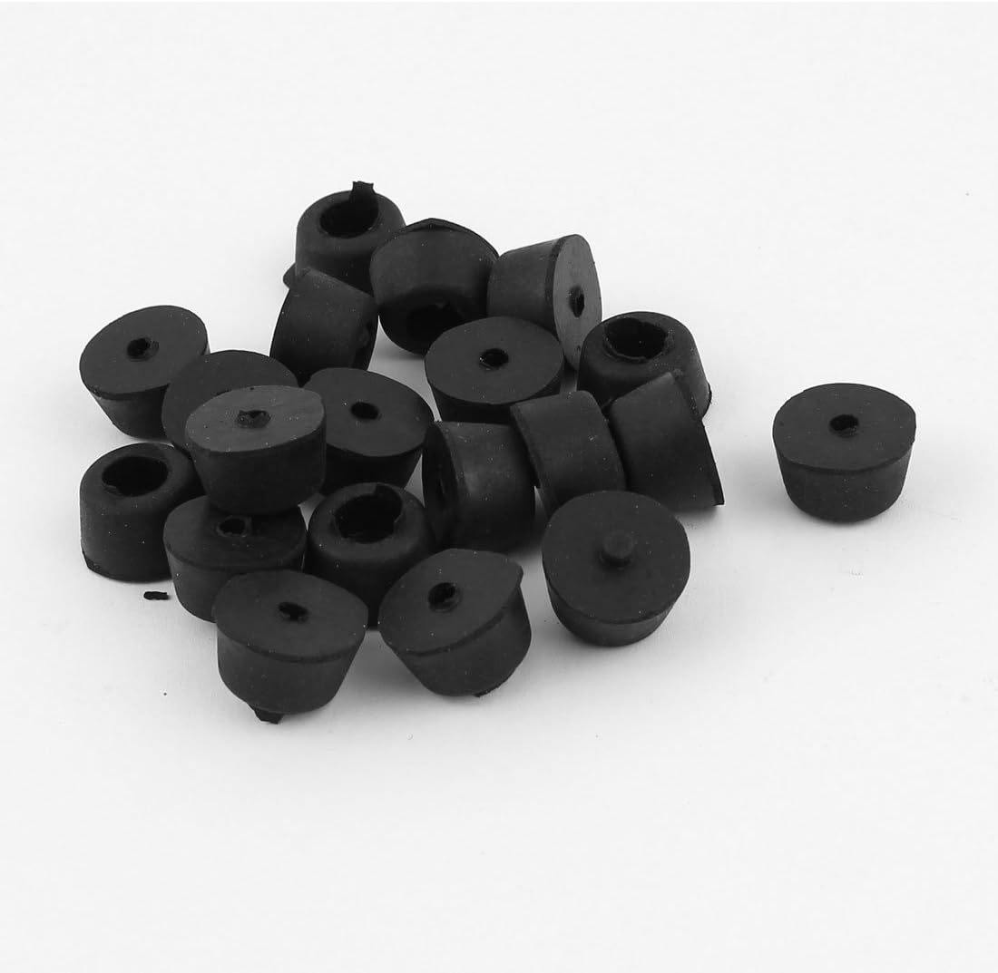 sourcing map 20pcs Universal Tapered Black Rubber Feet Bumper Pad Washer 9mm x 14mm, D14 * H9mm 20pcs