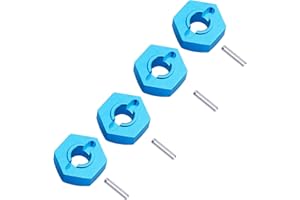 Hobbypark Aluminum Wheel Hex Hubs 12mm Drive Adapter with Pins 2x10 mm for RC Car Upgrade Replacement Parts (Pack of 4)