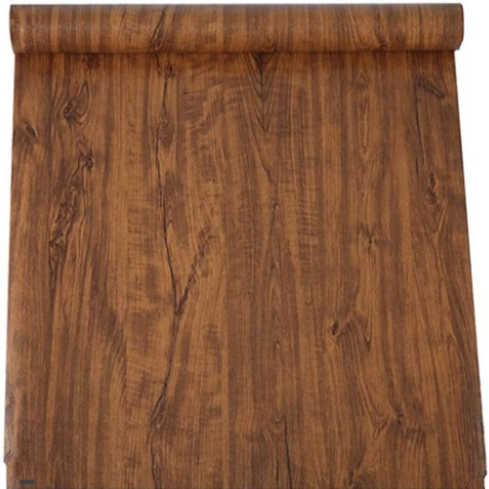 Brown Oak Wood Grain Adhesive Vinyl Peel Stick Film Counter Top Covering Furniture Cabinets Wardrobe Shelf Liner Wallpaper Sticker 40cm by 200cm - Image 3