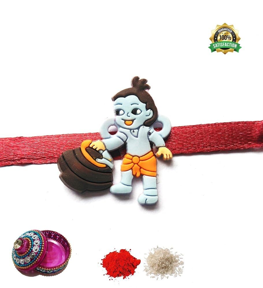 tuski bal krishna kids rakhi for brother (free kumkum box) with roli chawal&hellip;