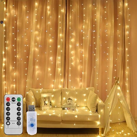 Ledgle Lichtervorhang Sterne Lichterkette Led