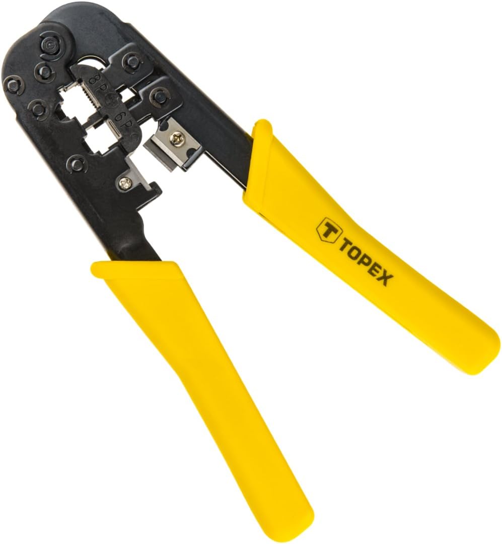 Topex 32d408 - Pliers for Crimping Modular Connectors (185 mm), Black and Yellow - Image 3