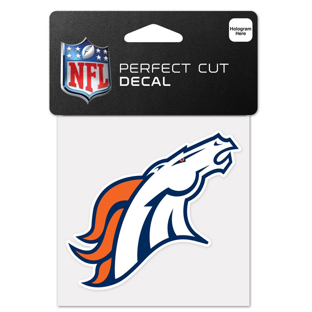 WinCraft NFL Denver Broncos 63044011 Perfect Cut Color Decal, 4" x 4", Black