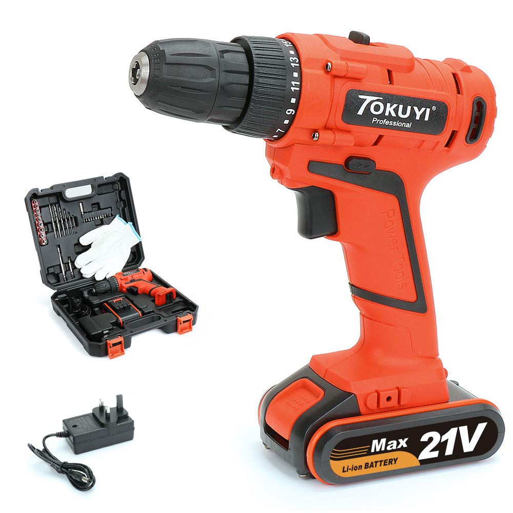 Cordless Drill Screwdriver, 21V Power Electronic Cordless Drill Driver