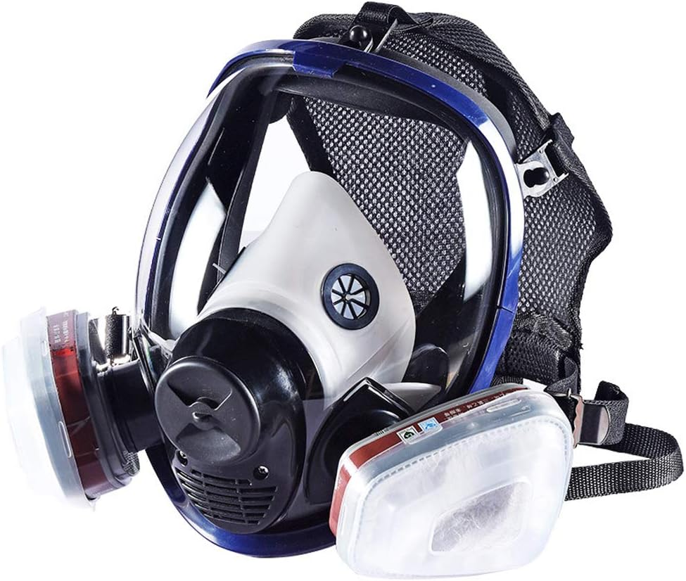 HOODIE Anti-Toxic Comprehensive Tool, Full-Face Mask, Spray Painting, Activated Carbon Mask, Dual Air Filter Element, Dust Chemical Mask