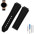 MMBAY Big Bang Rubber 25mm Silicone Watch Bands Replacement Fit for Hublot 19mm*25mm*22mm Big Bang Watch Strap Wirstband(without metal buckle) For Men and Women