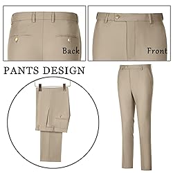 Aowdoy Men's Suits 3 Piece Slim Fit Tuxedo Suit One