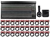 Package: Mackie 3204VLZ4 32-channel 4-Bus FX Mixer with Integrated USB Interface+Over Ear Professional Studio Monitor Collapsible Headphones+20 Foot Nickel Plated Female to Male XLR Microphone Cables