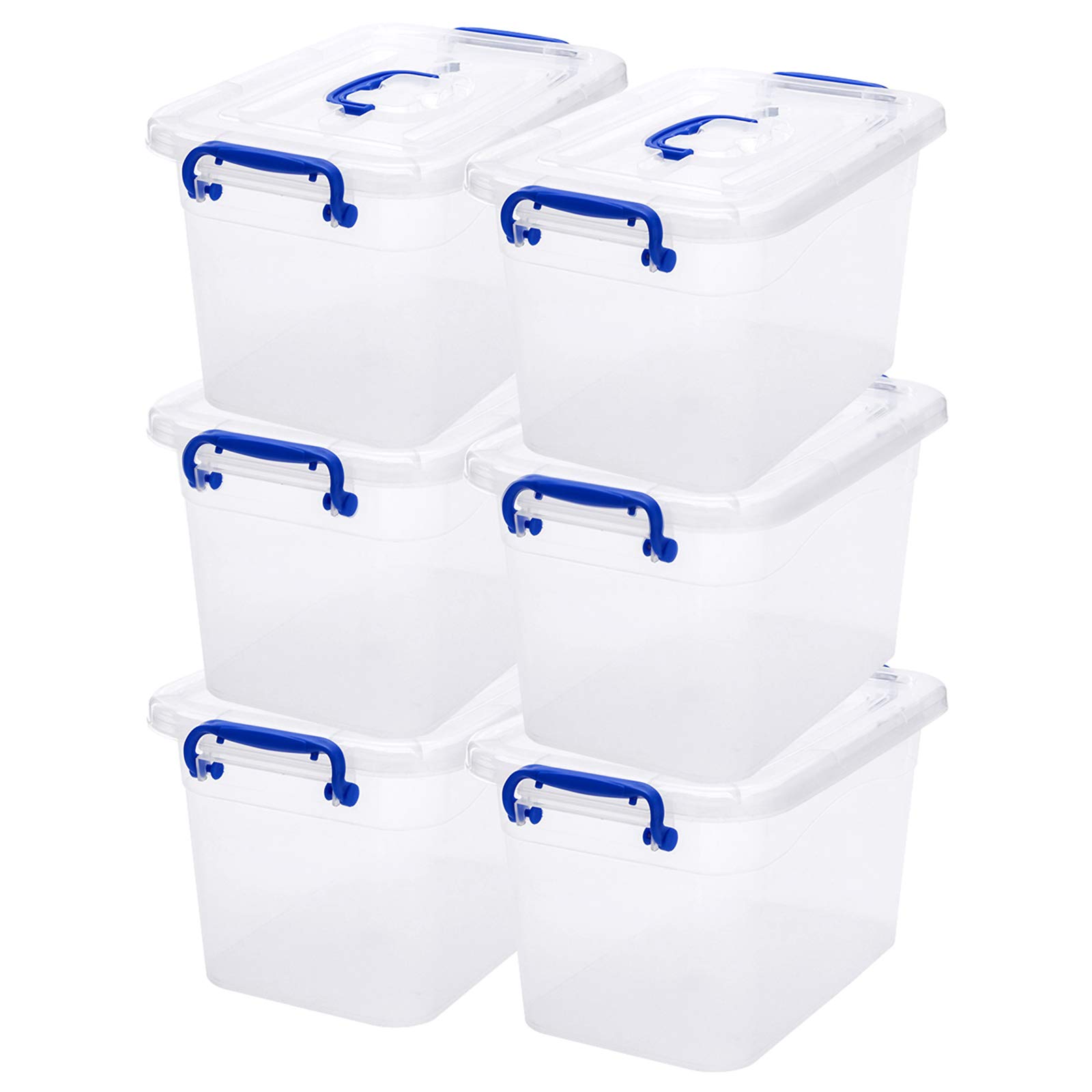 Photo 1 of ZHENFAN 6-Pack Clear Storage Box 7 Quart, Plastic Storage Latch Bins with Handle 6.5 Liter