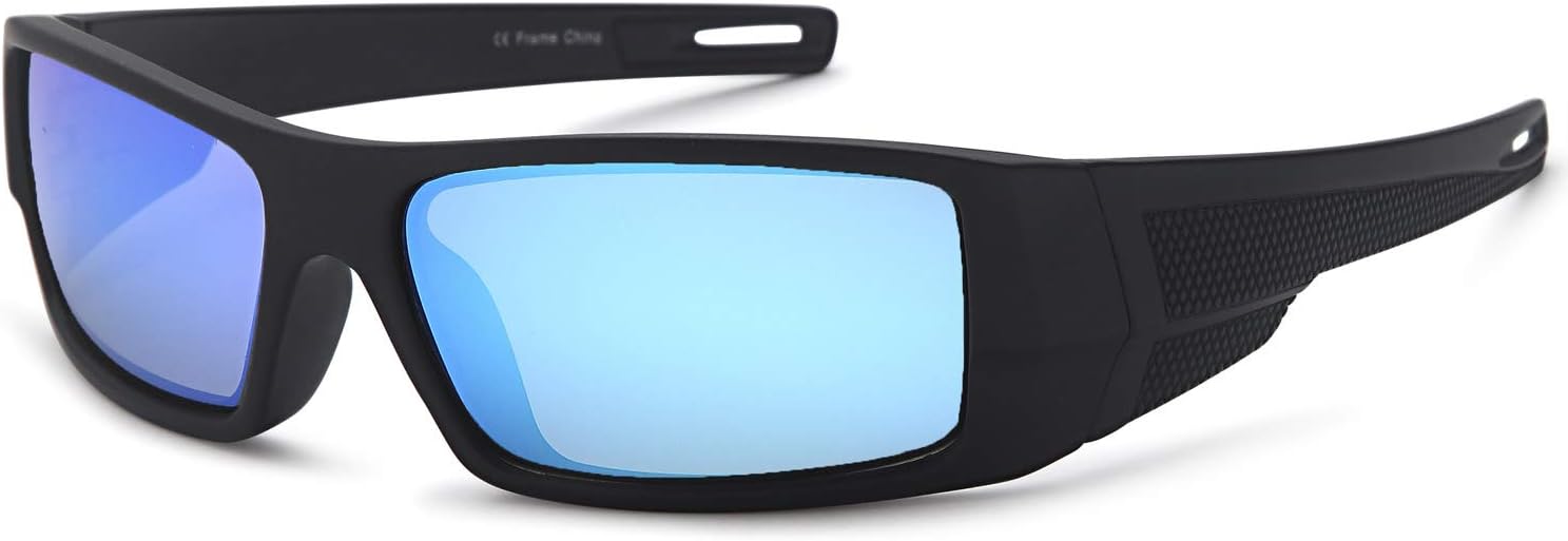 GAMMA RAY OPTICS Polarized Sunglasses Sport Wrap Mirror Lens