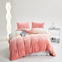 Cottonight Pink Velvet Comforter Queen Fluffy